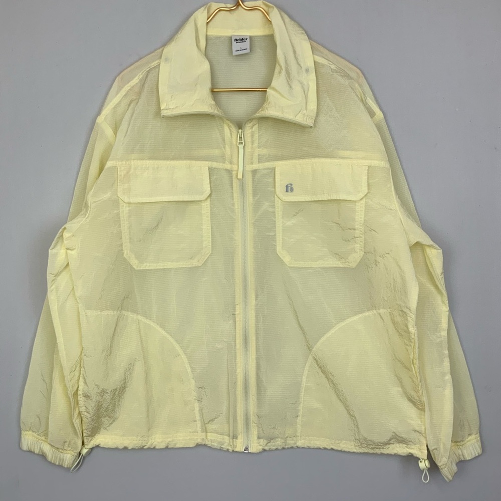 Bonobos Fielder Sz Large Light Yellow Nylon Windbreaker Raincoat Jacket